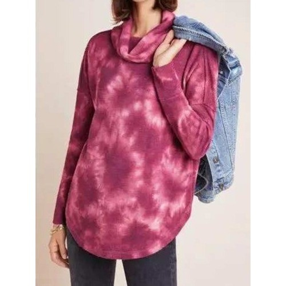 Anthropologie Maeve Berry Tie Dye Maeve Ainsley Thermal Turtleneck Size XS - Picture 2 of 6